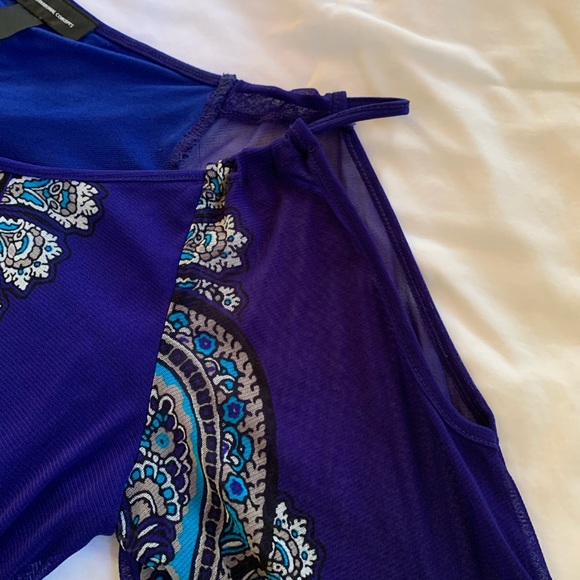 Cold shoulder top; med: color accurate; 100 nylon/ never worn - Picture 3 of 4